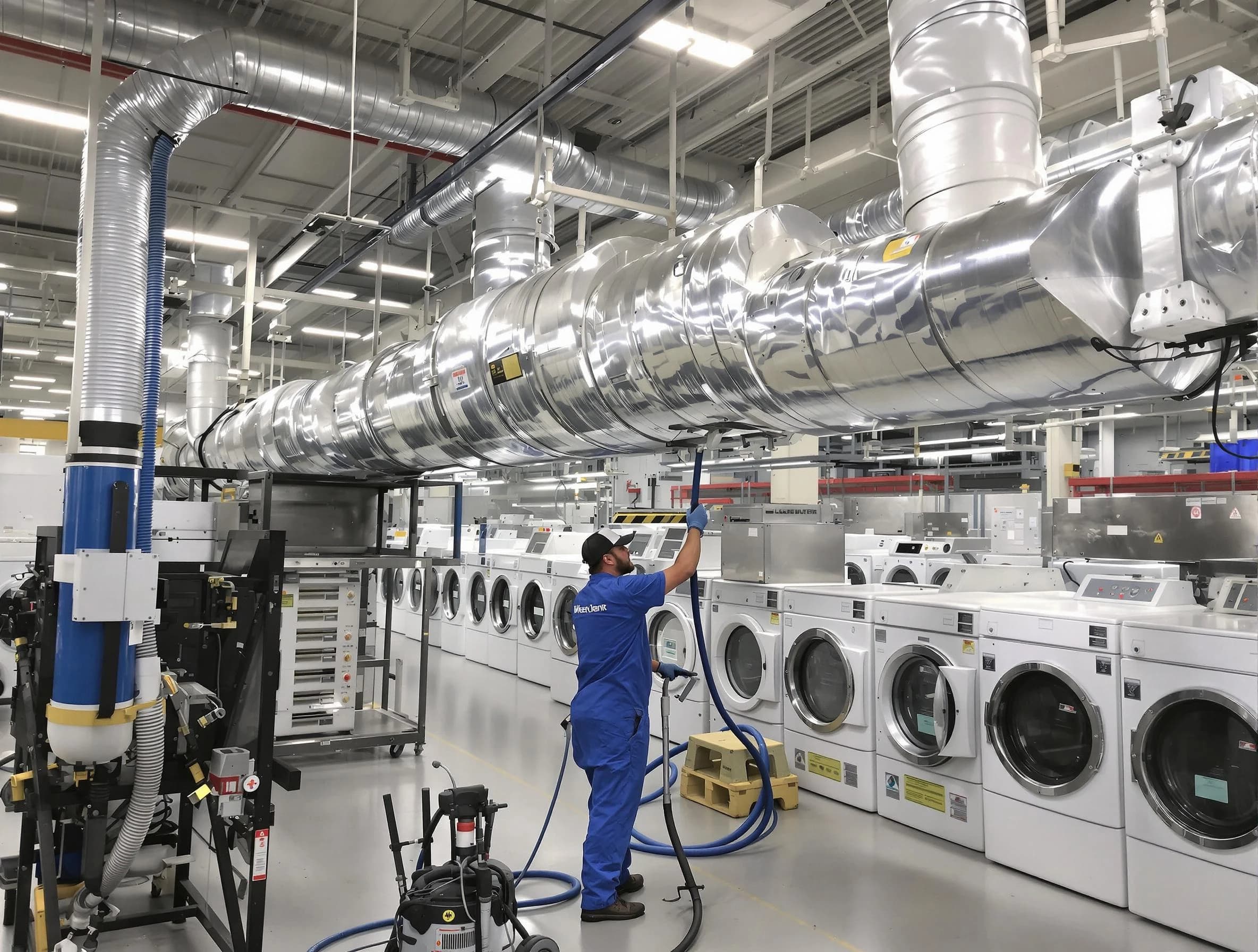 Upper St. Clair Dryer Vent Cleaning team performing heavy-duty industrial dryer vent cleaning in Upper St. Clair