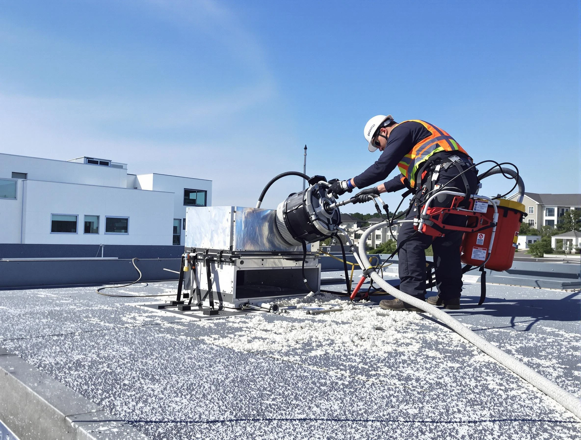 Cleaning Dryer Vent On Roof in Upper St. Clair